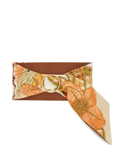 Ferragamo Adjustable Sash Belt In Brown