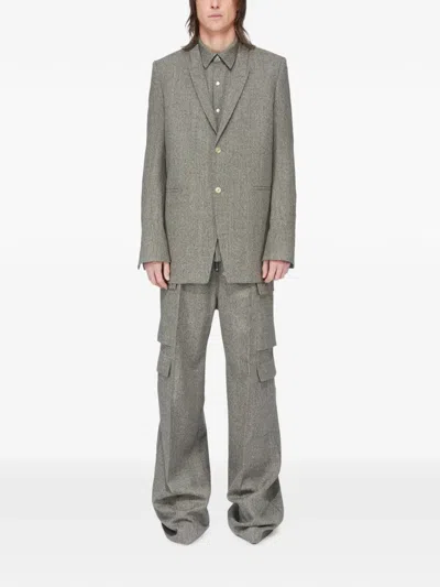 Rick Owens Cargobelas Twisted Wool Pants In Brown
