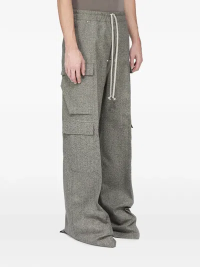 Rick Owens Cargobelas Twisted Wool Pants In Brown