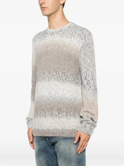 Dondup Gradient-effect Chunky-knit Sweater In Gray