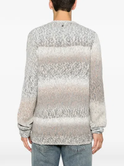 Dondup Gradient-effect Chunky-knit Sweater In Gray