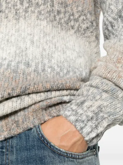 Dondup Gradient-effect Chunky-knit Sweater In Gray