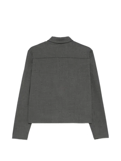 Jil Sander Zip-up Classic-collar Jacket In Gray