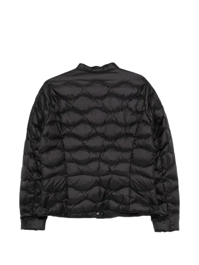 Blauer Wave-quilted Press-stud Jacket In Black