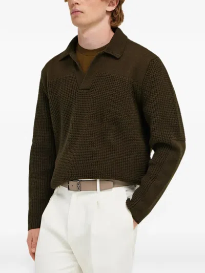 Ferragamo Reversible And Adjustable Belt With Rectangular Buckle In Brown