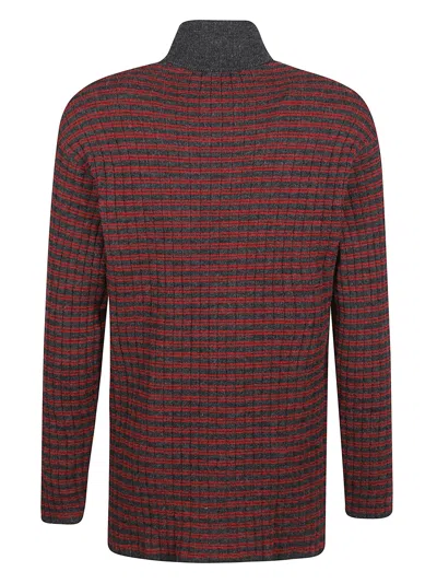 Namacheko Luther Striped Highneck Pullover In Red