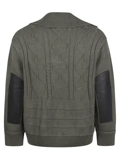 Namacheko Cable-knit Polo-collar Pullover In Gray