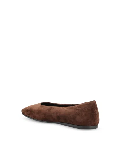 Prada Flat Sole Pointed Toe Leather Loafers In Brown