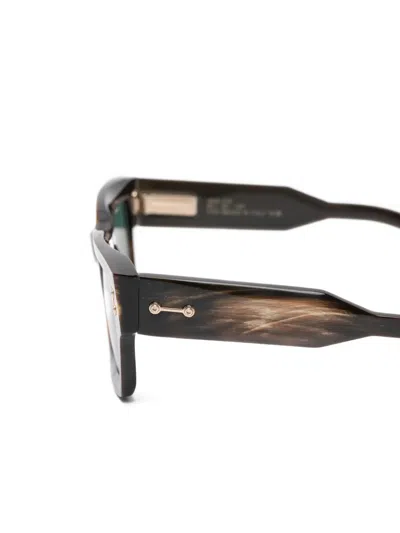 Akoni Horn Rectangle Sunglasses In Blue