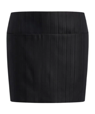 Dondup Herringbone-patterned Mini Skirt In Black