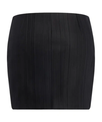 Dondup Herringbone-patterned Mini Skirt In Black