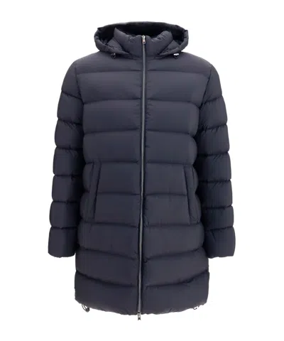 Herno Technical Down Jacket With Acrylic-coated Polyamide In Black