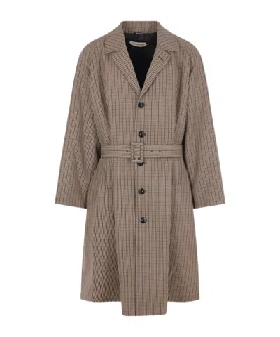 Namacheko Single-breasted Wool Checked Coat In Brown