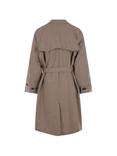 Namacheko Single-breasted Wool Checked Coat In Brown