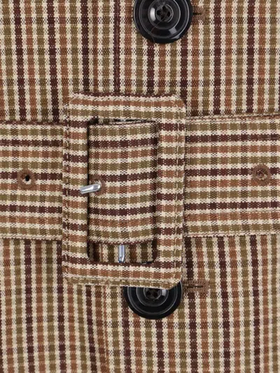 Namacheko Single-breasted Wool Checked Coat In Brown
