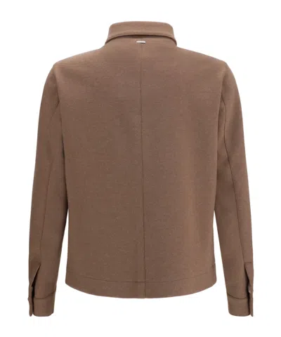 Herno Chest-pockets Press-stud Jacket In Brown
