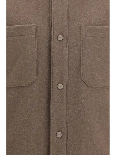 Herno Chest-pockets Press-stud Jacket In Brown