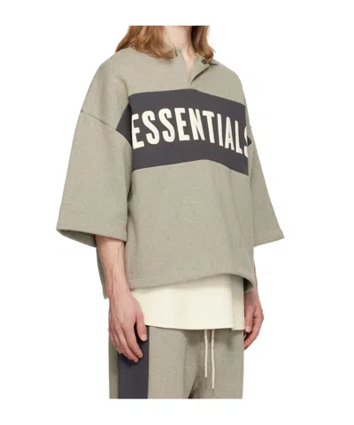 Essentials Collared Drop-shoulder T-shirt In Neutral