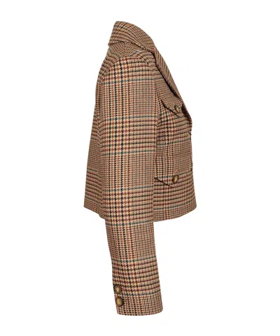 Etro Houndstooth-pattern Cropped Blazer In Multi