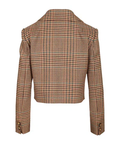 Etro Houndstooth-pattern Cropped Blazer In Multi