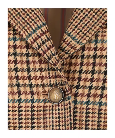 Etro Houndstooth-pattern Cropped Blazer In Multi