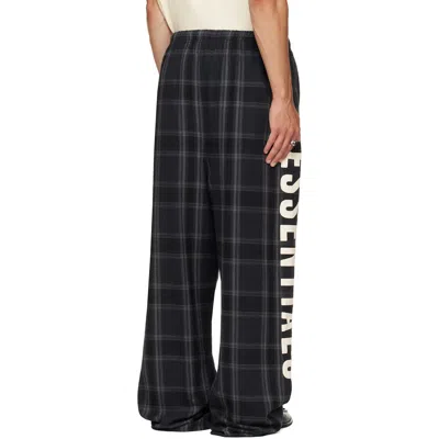 Essentials Letter Plaid Casual Pattern In Black