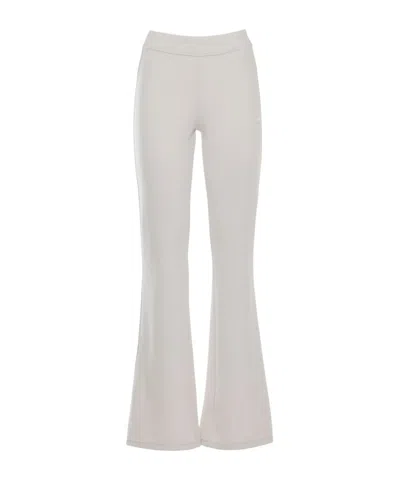 K-way Logo Patch Flared Pants In White