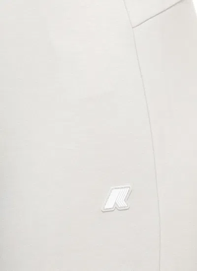 K-way Logo Patch Flared Pants In White