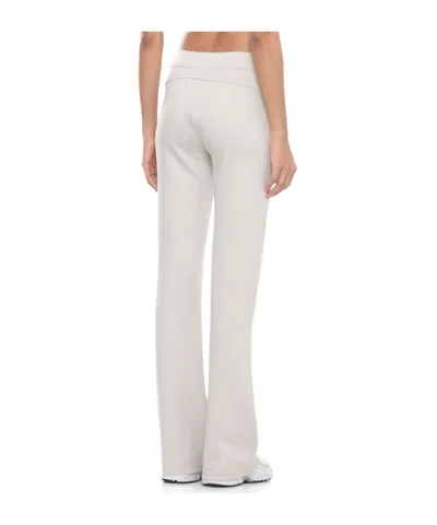 K-way Logo Patch Flared Pants In White