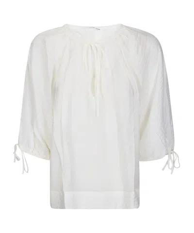 Samsoe & Samsoe Samateran Tie-neckline Blouse In White
