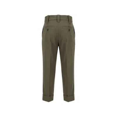 Brunello Cucinelli Pleated-detail Turn-up Trousers In Green