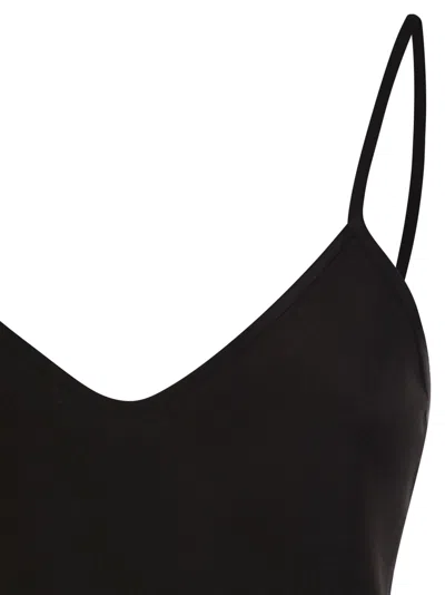 Max Mara Navy Blue Silk Unghia Washed Silk Tank Top In Black