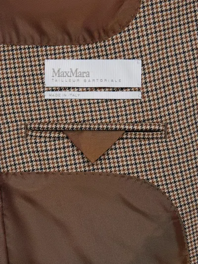 Max Mara Caro Houndstooth-pattern Tailored Jacket In Neutral