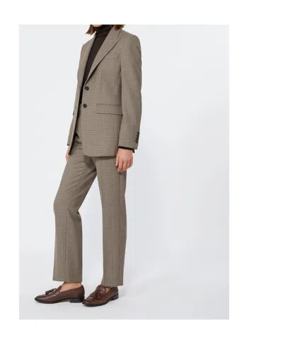 Max Mara Caro Houndstooth-pattern Tailored Jacket In Neutral