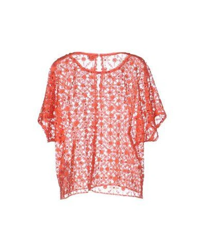 Shop Intropia Blouses In Coral