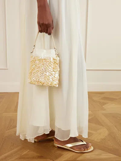 Staud Soft Sequin Handbag In Brown