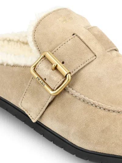 Prada Slingback Mules In Nude