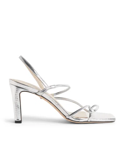 Sandro Paris Metallic Faye Heeled Sandals 70 In Silver