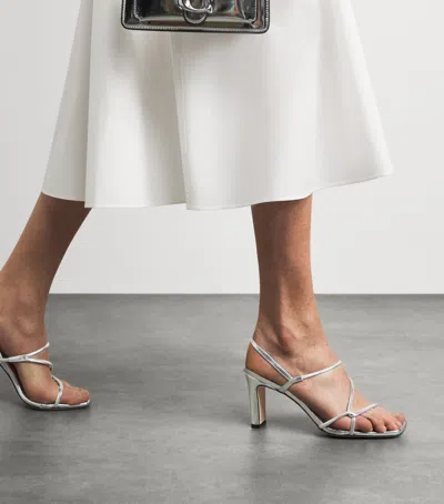 Sandro Paris Metallic Faye Heeled Sandals 70 In Silver