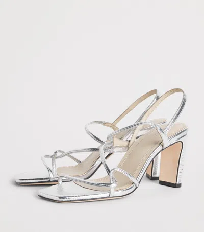 Sandro Paris Metallic Faye Heeled Sandals 70 In Silver