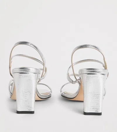 Sandro Paris Metallic Faye Heeled Sandals 70 In Silver