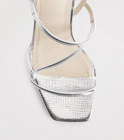 Sandro Paris Metallic Faye Heeled Sandals 70 In Silver