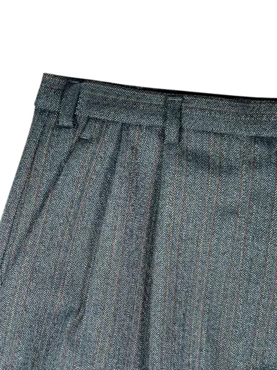 Jil Sander Herringbone-pattern Pleated Shorts In Multi