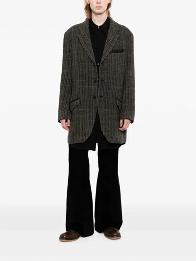 Yohji Yamamoto Herringbone-pattern Blazer In Multi