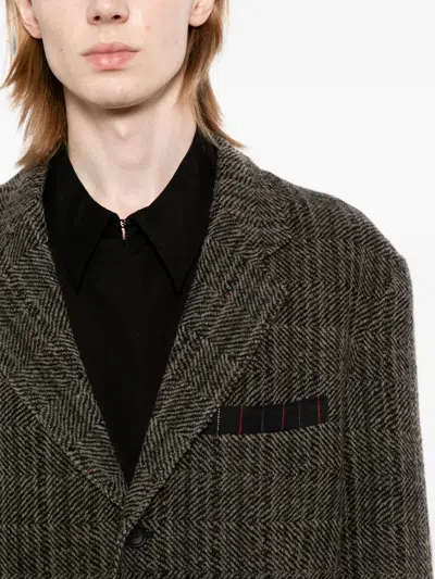 Yohji Yamamoto Herringbone-pattern Blazer In Multi
