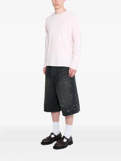 Ssstein Distressed-effect Shorts In Black