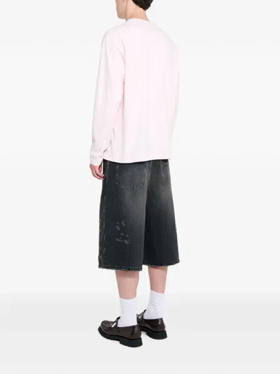 Ssstein Distressed-effect Shorts In Black
