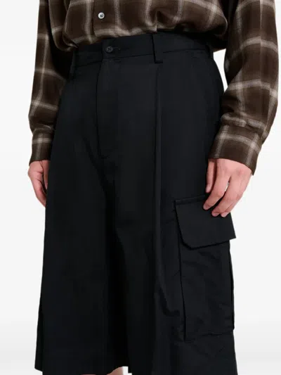 Ssstein Button-fastening Cargo Shorts In Black
