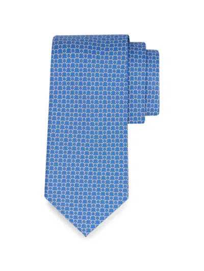 Ferragamo Link Print Silk Tie In Multi
