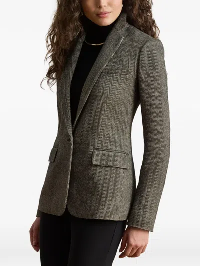 Ralph Lauren Herringbone Single-button Blazer In Multi